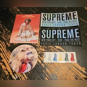 Supreme Stickers Set Of 5. Ms Piggy Paris Hologram Backwards Mini Alice Coltrane